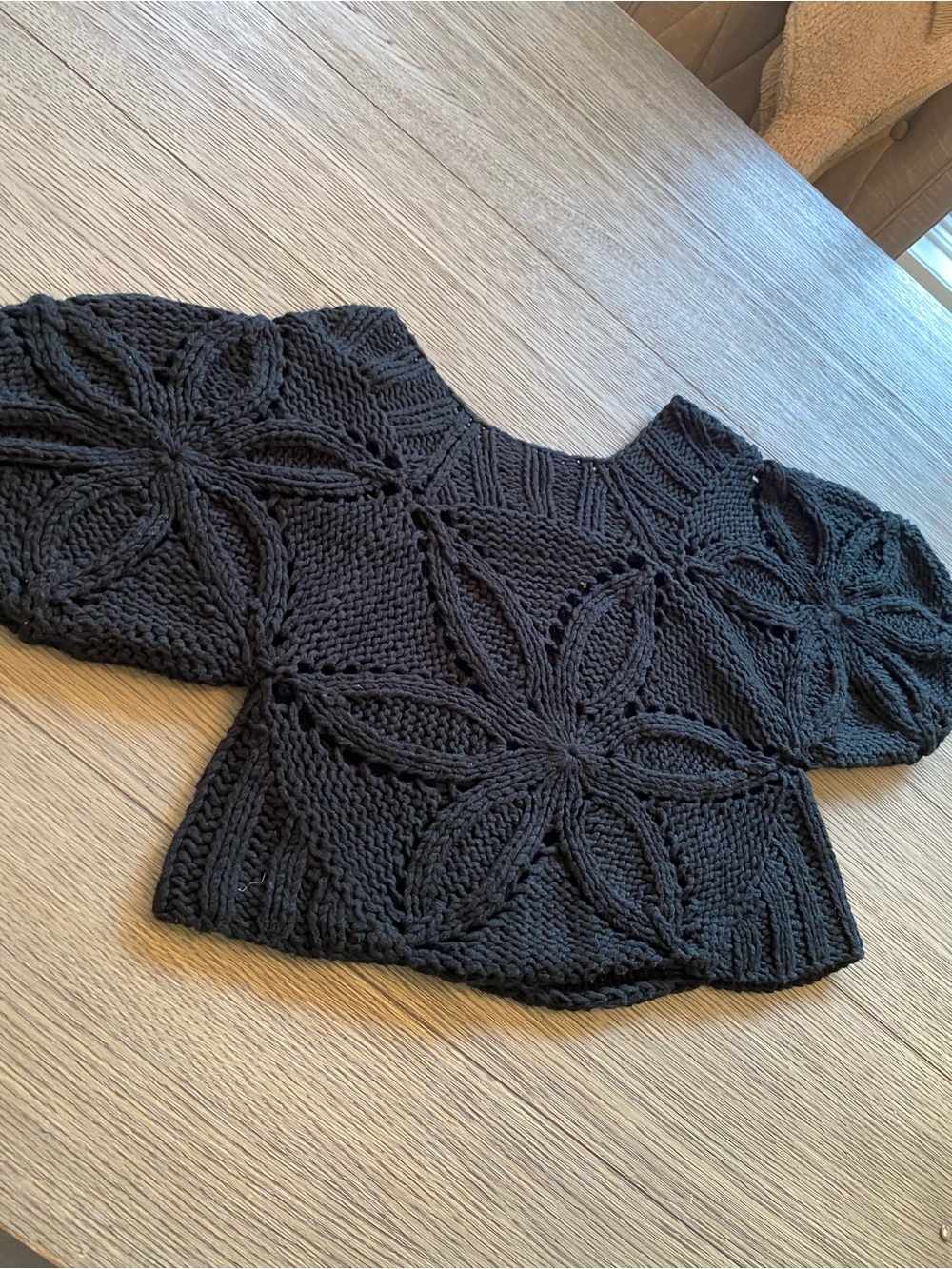Cable Knit Floral Sweater